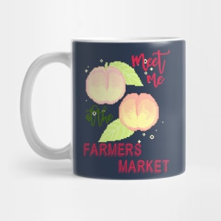 Meet me at the farmers market - pixel peach japanese Mug